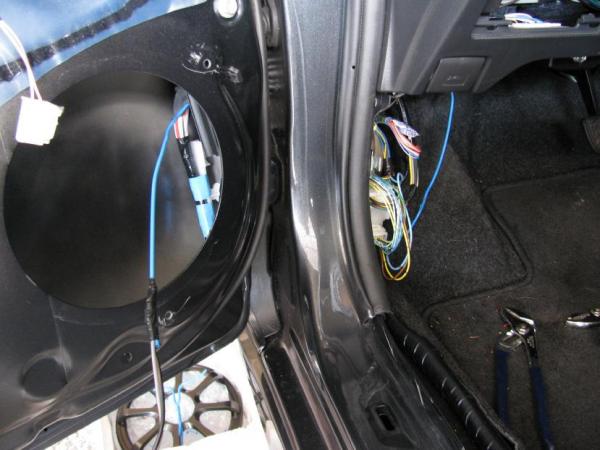 Coat hanger with speaker wire taped to it. This one failed. Re-tapped and applied some Vasoline - success!